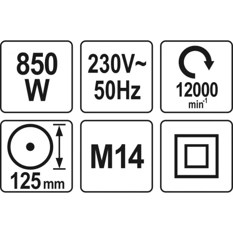 Yato SLIM BODY elektromos sarokcsiszoló gép 125 mm - 850W - elektromos kisgép
