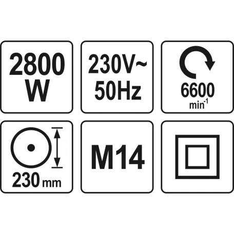 Yato elektromos sarokcsiszoló gép 230 mm - 2800W - elektromos kisgép