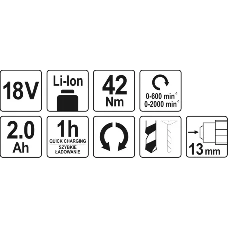 Yato akkumulátoros fúrócsavarozó 12V - 42 Nm - elektromos kisgép