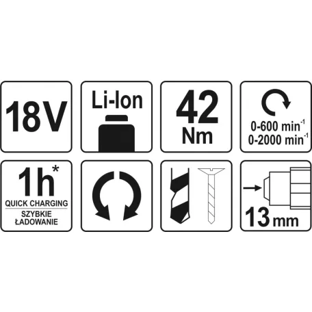 Yato akkumulátoros fúrócsavarozó 12V - 42 Nm (csak gép) - elektromos kisgép