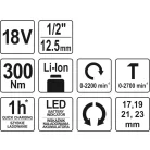 Yato akkumulátoros ütvecsavarozó 18V - 300 Nm (csak gép) - elektromos kisgép