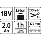Yato akkumulátoros sövénnyíró 18V - 200-274 cm - elektromos kisgép
