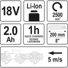 Yato akkumulátoros ágvágó 18V - 200-280 cm - elektromos kisgép