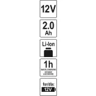 Yato LI-ION 12V akkumulátor 2.0 AH - elektromos kisgép