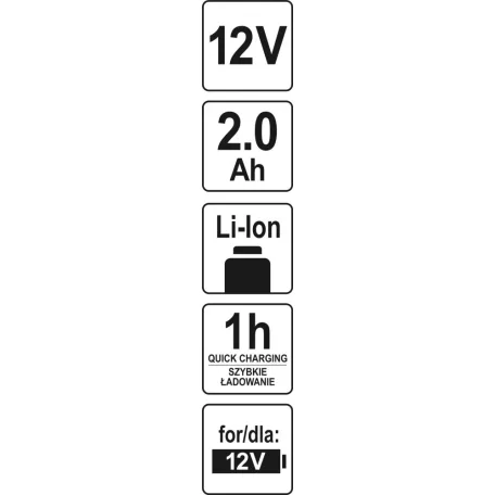 Yato LI-ION 12V akkumulátor 2.0 AH - elektromos kisgép