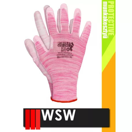 WSW ZIG PINK mártott munkakesztyű - 12 pár/csomag